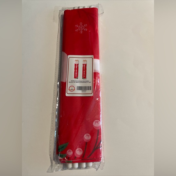 Vertical Nylon Christmas Santa banners Set of 2, 12”x71” New - Picture 2 of 2